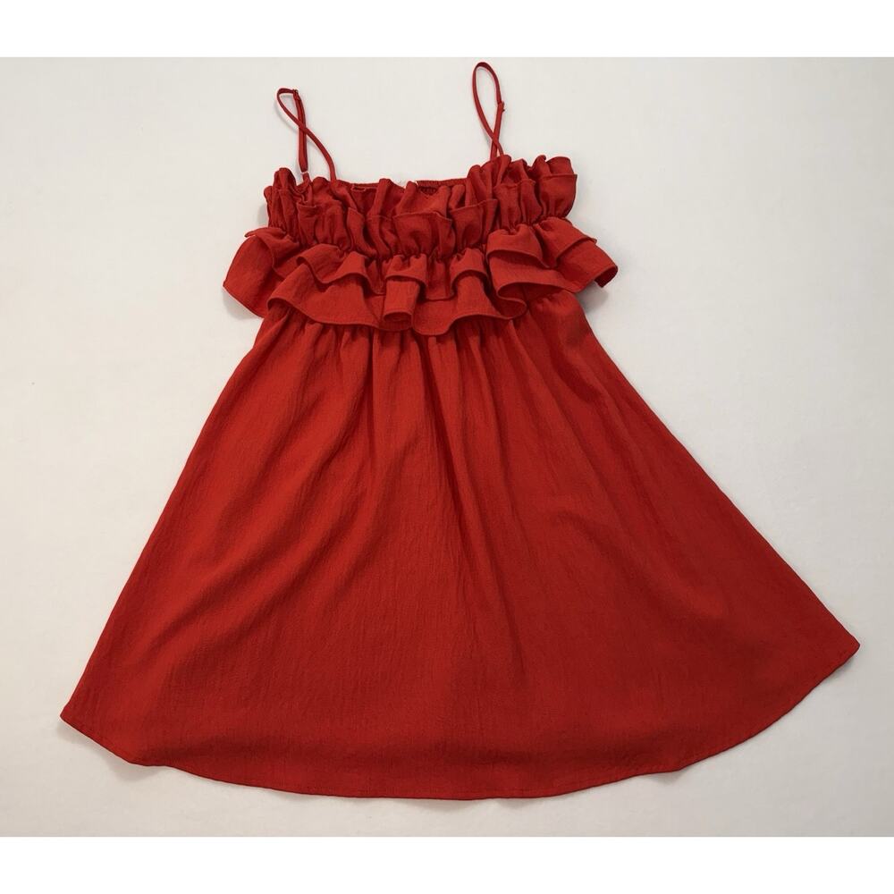Sienna Sky Red Ruffle Summer Mini Dress